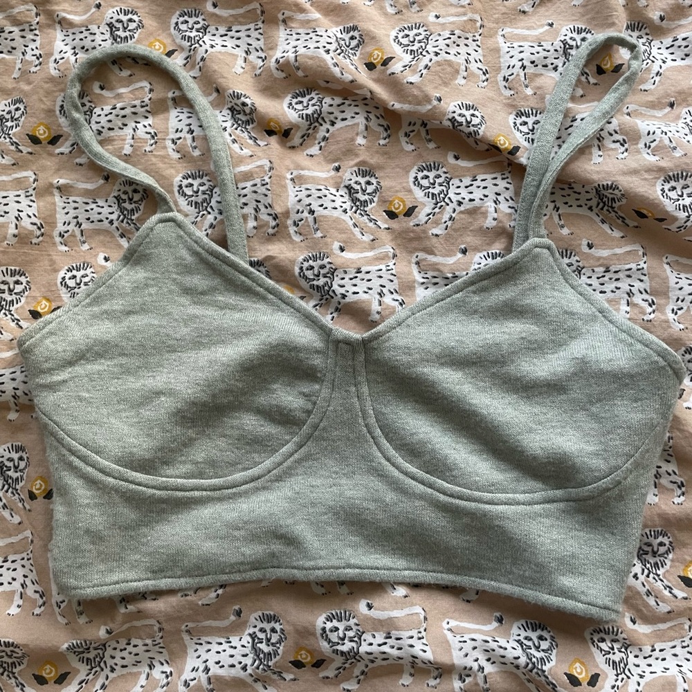 NWOT Zara Grey Cropped Top